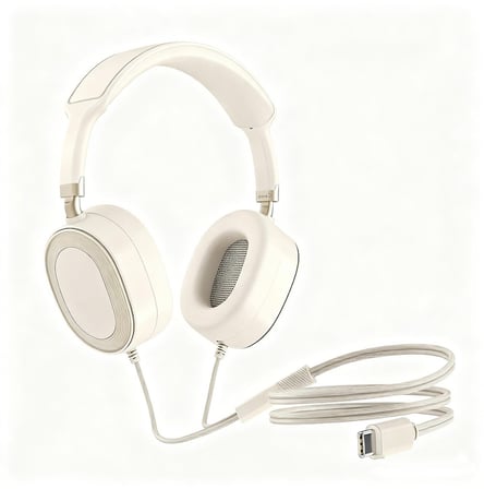 Maks Technology LS-861 Tak Çalıştır Type-C Ayarlanabilir Kafa Bandlı Premium Kulak Üstü Kulaklık - Krem