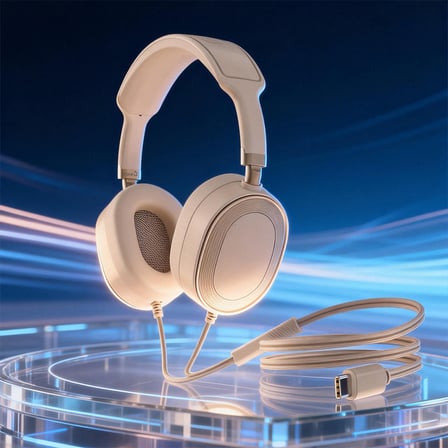 Maks Technology LS-861 Tak Çalıştır Type-C Ayarlanabilir Kafa Bandlı Premium Kulak Üstü Kulaklık - Krem