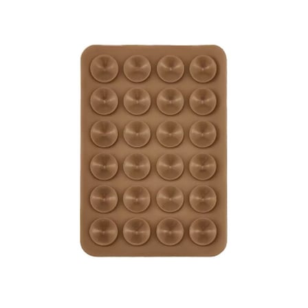 Lexroo Kare Öpücüklü Çift Taraflı Silikon Tutucu 5,50cm x 8cm - Kahverengi