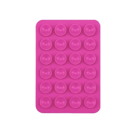 Lexroo Kare Öpücüklü Çift Taraflı Silikon Tutucu 5,50cm x 8cm - Koyu Pembe
