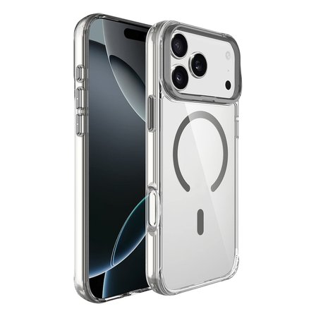 iPhone 17 Pro Max Kılıf M-safe Şarj Özellikli Airbagli Kamera Standlı MKST Azor Kapak - Koyu Gri