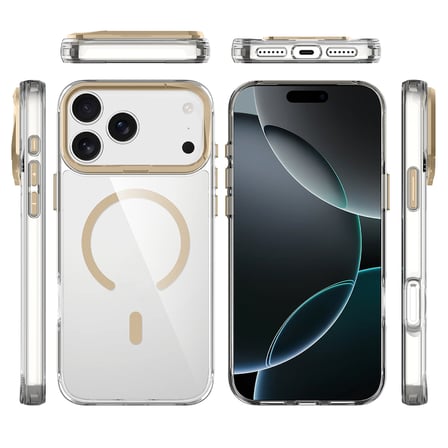 iPhone 17 Pro Max Kılıf M-safe Şarj Özellikli Airbagli Kamera Standlı NRTK Azor Kapak - Koyu Gri