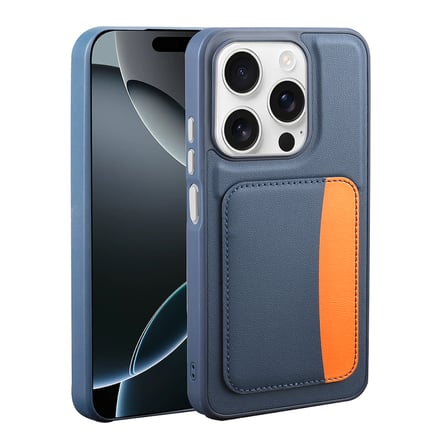 iPhone 15 Kılıf Kartlıklı NRTK X-Kart Silikon Kapak - Turuncu