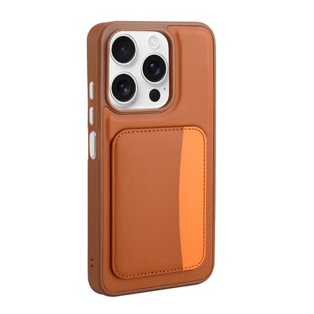 iPhone 15 Kılıf Kartlıklı NRTK X-Kart Silikon Kapak - Turuncu