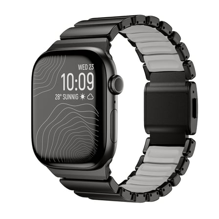 Watch Ultra 49mm MKST KRD-151 Premium Metal / Silikon Kordon - Siyah-Yeşil