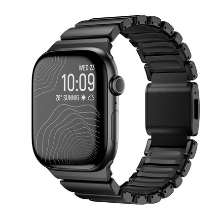 Watch Ultra 49mm MKST KRD-151 Premium Metal / Silikon Kordon - Siyah-Yeşil