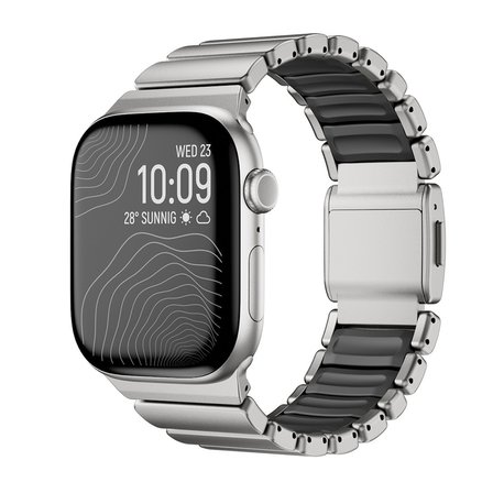 Watch Ultra 49mm MKST KRD-151 Premium Metal / Silikon Kordon - Siyah-Yeşil