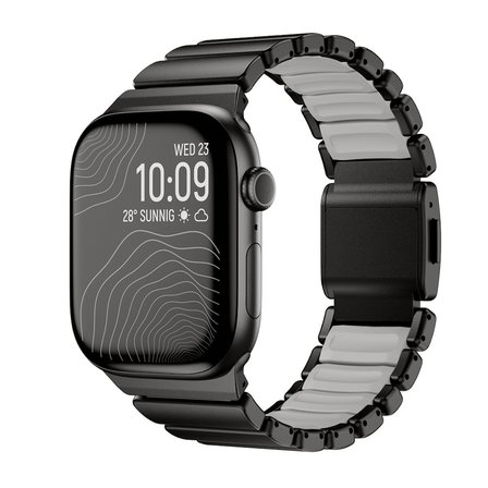 Watch 44mm MKST KRD-151 Premium Metal / Silikon Kordon - Siyah-Yeşil