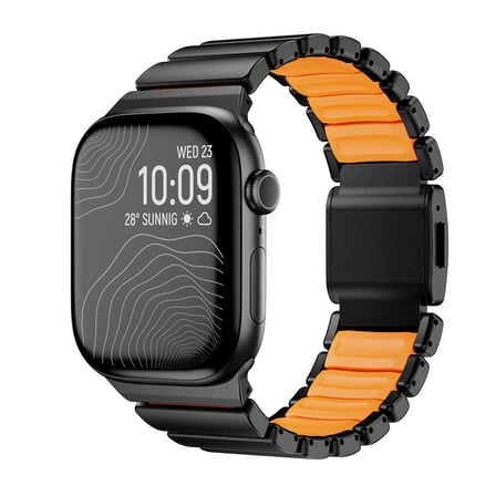 Watch Ultra 49mm MKST KRD-151 Premium Metal / Silikon Kordon - Siyah-Mavi
