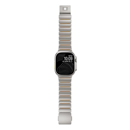 Watch Ultra 49mm NRTK KRD-152 Titanyum Silikon Kordon - Gri-Turuncu