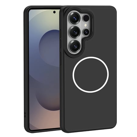 Galaxy S26 Ultra Kılıf M-Safe Şarj Özellikli Metal Kamera Çerçeveli MKST Sanremo Silikon Kapak - Siyah