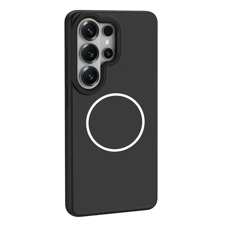 Galaxy S26 Ultra Kılıf M-Safe Şarj Özellikli Metal Kamera Çerçeveli MKST Sanremo Silikon Kapak - Siyah