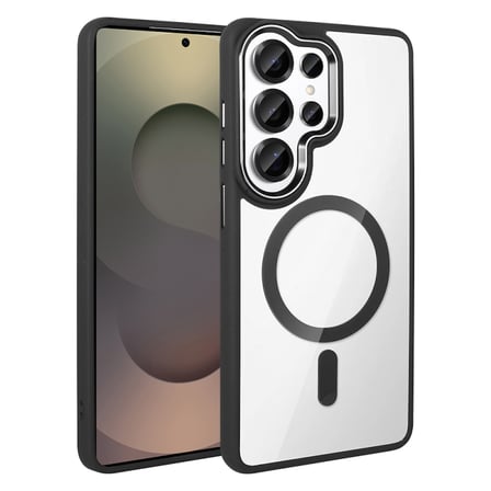 Lexroo Galaxy S26 Ultra Mag Safe Şarj Özellikli Krom Silikon TPU İnce Kılıf - Gri