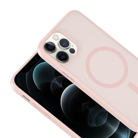 iPhone 12 Pro Kılıf M-safe Şarj Özellikli MKST Babet Kapak - Mavi