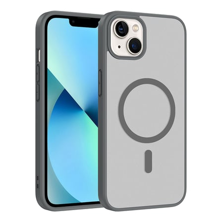 iPhone 13 Kılıf M-safe Şarj Özellikli MKST Babet Kapak - Gri