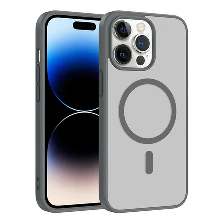iPhone 14 Pro Max Kılıf M-safe Şarj Özellikli MKST Babet Kapak - Derin Mor