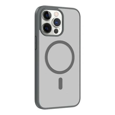 iPhone 14 Pro Max Kılıf M-safe Şarj Özellikli MKST Babet Kapak - Derin Mor