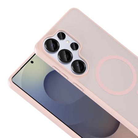 Galaxy S26 Ultra Kılıf M-safe Şarj Özellikli MKST Babet Kapak - Pembe