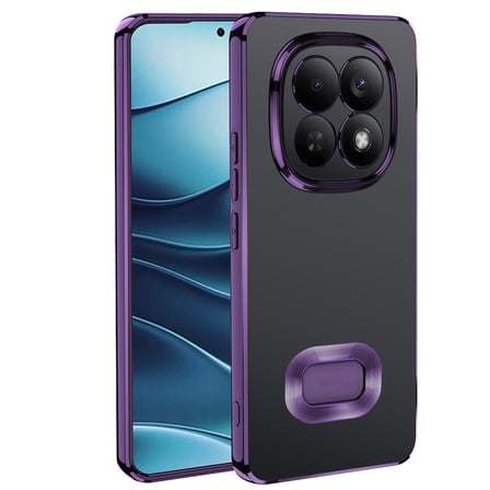 Redmi Note 15 Pro Kılıf Kamera Korumalı Logo Gösteren MKST Omega Kapak - Derin Mor
