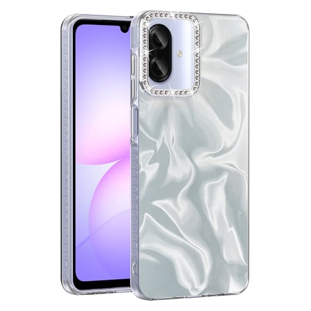 Galaxy A07 Kılıf Airbagli Parlak Taş Detay Tasarımlı NRTK Esila Kapak - Beyaz
