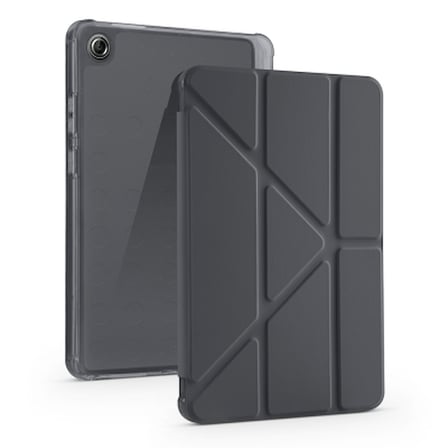 Lexroo Lenovo Tab One 8.7 TB-305FU Tri Folding Kalem Bölmeli Standlı Silikon Kılıf - Siyah