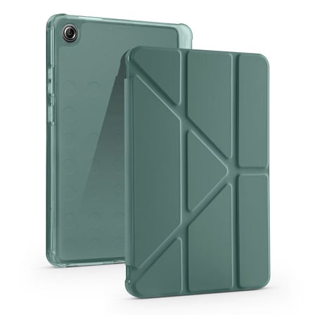 Lexroo Lenovo Tab One 8.7 TB-305FU Tri Folding Kalem Bölmeli Standlı Silikon Kılıf - Rose Gold