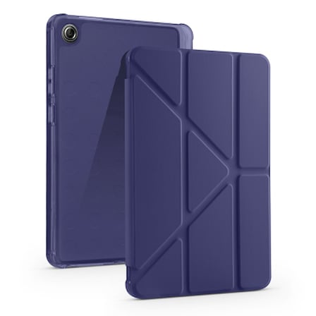 Lexroo Lenovo Tab One 8.7 TB-305FU Tri Folding Kalem Bölmeli Standlı Silikon Kılıf - Lacivert