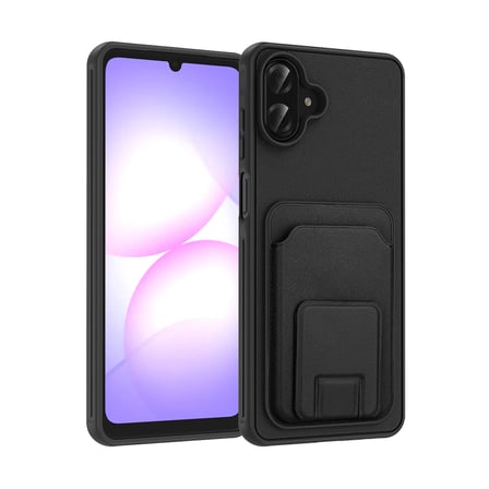 Galaxy A07 Kılıf Kartlıklı TPU NRTK Bikart Kapak - Gri