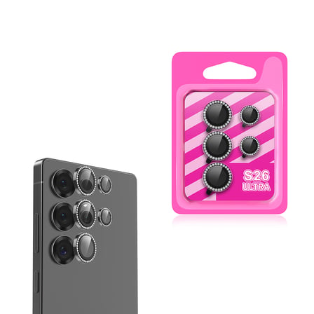 Galaxy S26 Ultra MKST CL-06 Parlak Taşlı Kamera Lens Koruyucu - Açık Mavi