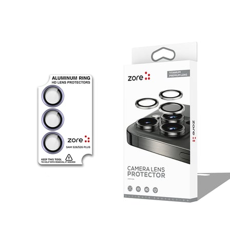 Galaxy S26 Plus MKST CL-12 Premium Safir Parmak İzi Bırakmayan Anti-Reflective Kamera Lens Koruyucu - Gri