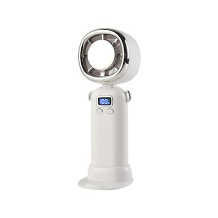 Lexroo AY11 Dijital LED Göstergeli Katlanabilir Portatif Mini Soğutucu El Fanı - Beyaz
