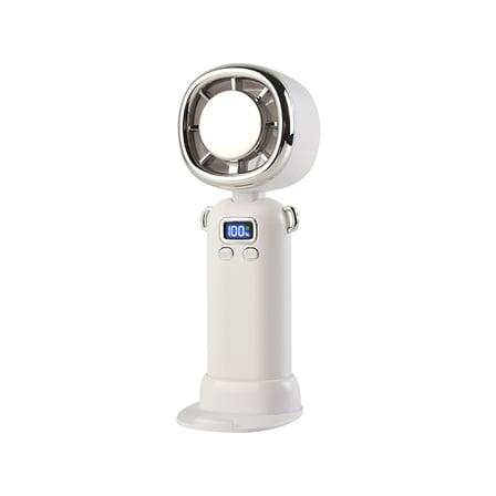 Lexroo AY11 Dijital LED Göstergeli Katlanabilir Portatif Mini Soğutucu El Fanı - Beyaz