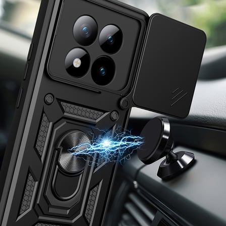 Xiaomi Redmi Note 15 Pro Plus Kılıf Sürgülü Kamera Koruyucu Manyetik Standlı Tank Koruma Novatech