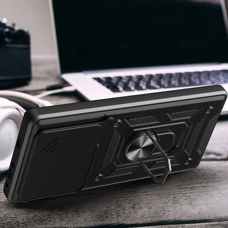 Xiaomi Redmi Note 15 Pro Plus Kılıf Sürgülü Kamera Koruyucu Manyetik Standlı Tank Koruma Novatech