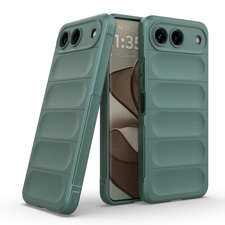 Tecno Spark 40 5G Kılıf Esnek TPU Oyuklu Arka Yüzey Tasarımlı MKST Etnik Silikon Kapak - Koyu Yeşil