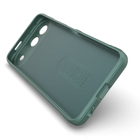 Tecno Spark 40 5G Kılıf Esnek TPU Oyuklu Arka Yüzey Tasarımlı MKST Etnik Silikon Kapak - Koyu Yeşil