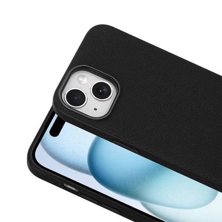 iPhone 15 Kılıf M-Safe Şarj Özellikli Kumaş Tasarımlı MKST Miami Sert PC Kapak - Derin Mor
