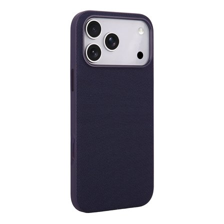 iPhone 17 Pro Kılıf M-Safe Şarj Özellikli Kumaş Tasarımlı MKST Miami Sert PC Kapak - Derin Mor