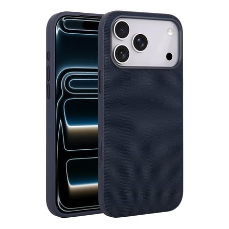 iPhone 17 Pro Max Kılıf M-Safe Şarj Özellikli Kumaş Tasarımlı MKST Miami Sert PC Kapak - Lacivert