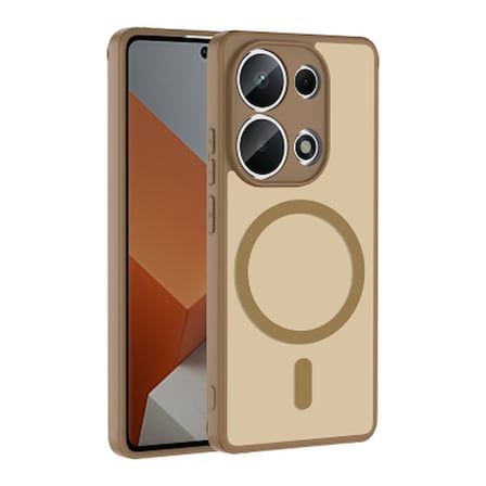 Xiaomi Redmi Note 13 Pro 4G Kılıf M-safe Şarj Özellikli Zore Babet Kapak Xiaomi Redmi Note 13 Pro 4G Zore - Kahverengi
