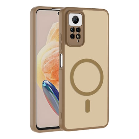 Xiaomi Redmi Note 12 Pro 4G Kılıf M-safe Şarj Özellikli Zore Babet Kapak Xiaomi Redmi Note 12 Pro 4G Zore - Kahverengi