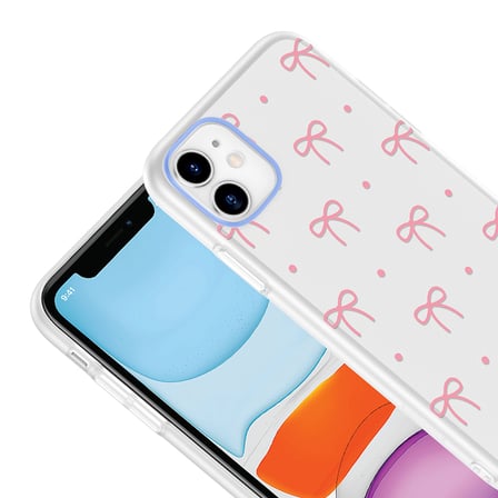 iPhone 11 Kılıf Çiçek ve Fiyonk Desenli Kamera Yükseltili Nourth Premium