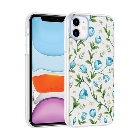 iPhone 11 Kılıf Çiçek ve Fiyonk Desenli Kamera Yükseltili Novatech Premium