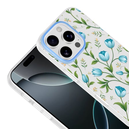 iPhone 16 Pro Kılıf Çiçek ve Fiyonk Desenli Kamera Yükseltili Maks Premium