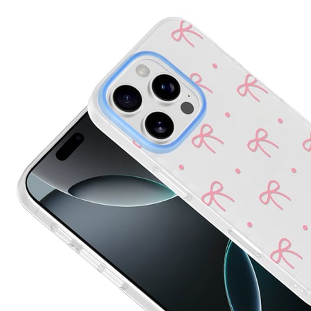 iPhone 16 Pro Kılıf Çiçek ve Fiyonk Desenli Kamera Yükseltili Novatech Premium
