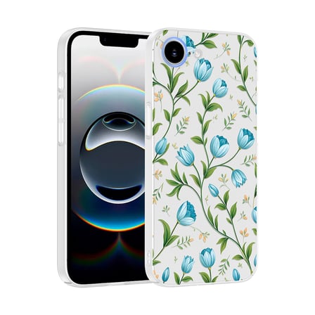 iPhone 16E Kılıf Çiçek ve Fiyonk Desenli Kamera Yükseltili Nourth Premium