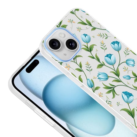 iPhone 15 Kılıf Çiçek ve Fiyonk Desenli Kamera Yükseltili Maks Premium