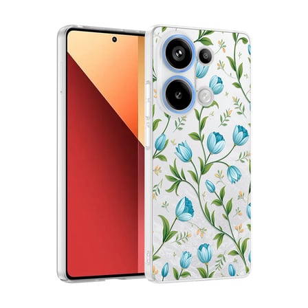 Xiaomi Redmi Note 13 Pro 4G Kılıf Çiçek ve Fiyonk Desenli Kamera Yükseltili Alan Tech Premium