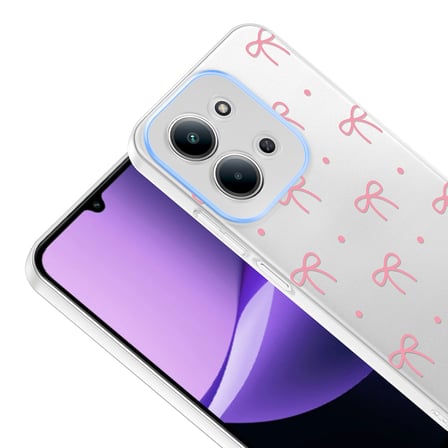 Xiaomi Redmi 15C Kılıf Çiçek ve Fiyonk Desenli Kamera Yükseltili SystemCom Premium