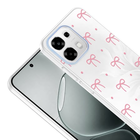 Oppo A6 Pro Kılıf Çiçek ve Fiyonk Desenli Kamera Yükseltili SVTEK Premium